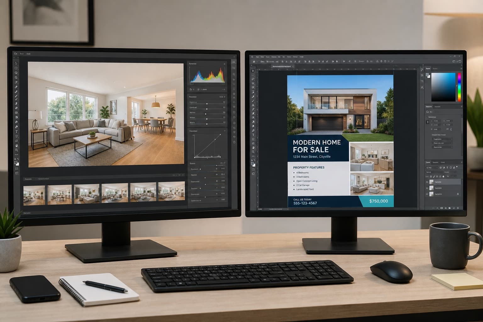 Comparing PhotoEdit Studio and Canva for property images